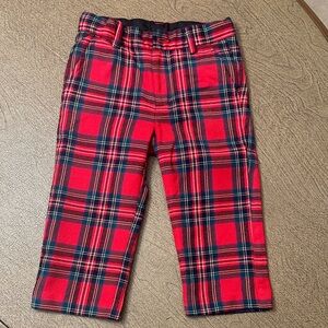 Janie and Jack Red Plaid Kids hikiday pants